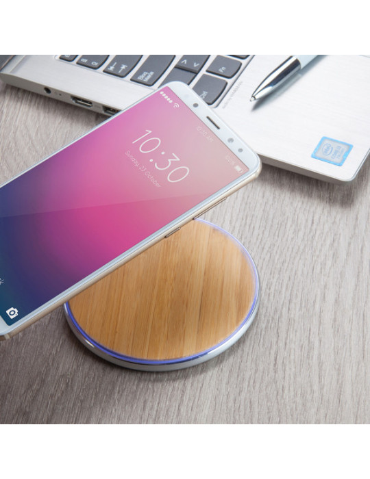 Chargeur induction bambou personnalisable